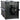Black pet crate with a K9 logo on a white background